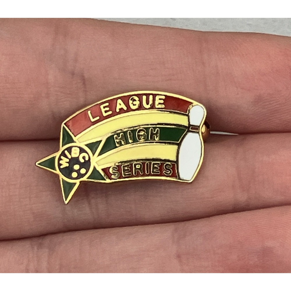 Vintage WIBC League High Series Shooting Star Colorful Bowling Lapel‎ Hat Pin